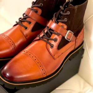 New Brown Oxford and Suede Boots